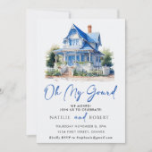 Oh mein Gouret Sweet Blue Zuhause Housewarming Par Einladung (Vorderseite)