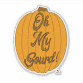 Oh mein Gourmet Fall Pumpkin Cartoon Art Aufkleber (Vorderseite)