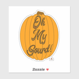 Oh mein Gourmet Fall Pumpkin Cartoon Art Aufkleber