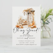 Oh mein Gourmets Autumn Pumpkin Housewarming Party Einladung (Stehend Vorderseite)