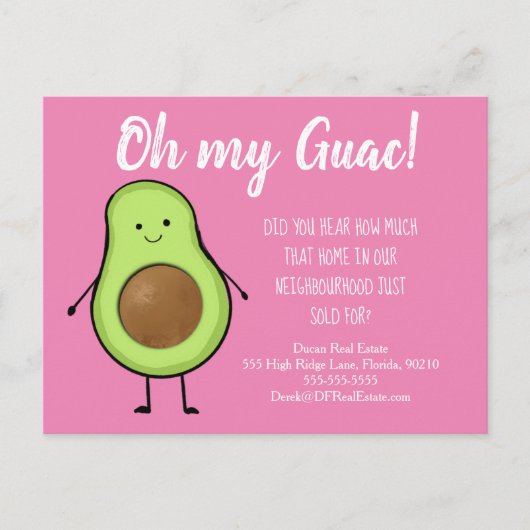 Oh mein Guac Realtor Postcard avocado Postkarte (Vorderseite)