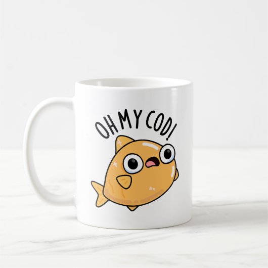 Oh mein Kabeljau Funny Fish Puff Kaffeetasse (Links)