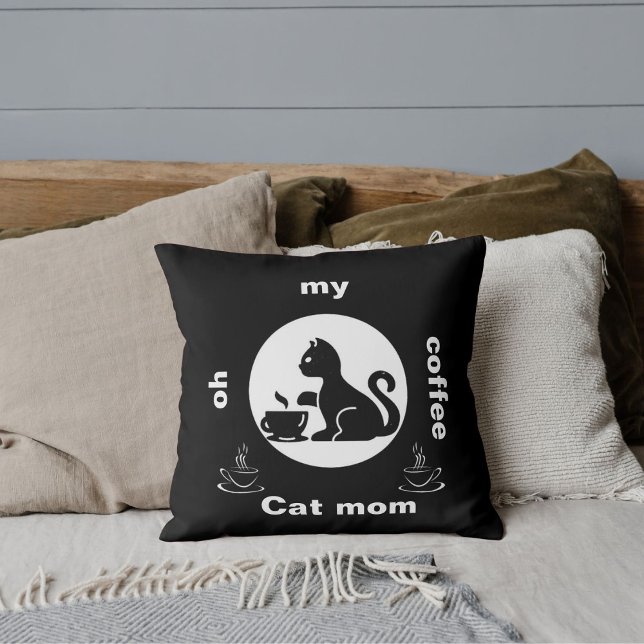 Oh mein Kaffee Chat Mama Funny Niedlich Moderne Co Kissen (Von Creator hochgeladen)
