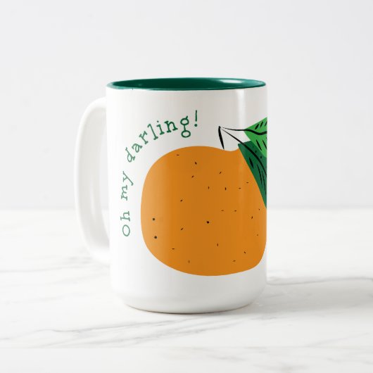 Oh mein Liebling Clementine! Zwei-Tone-Kaffee-Tass Zweifarbige Tasse (Vorderseite Links)