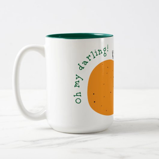 Oh mein Liebling Clementine! Zwei-Tone-Kaffee-Tass Zweifarbige Tasse (Links)