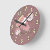 Oh mein Pie Retro Kinder Illustrierter Slogan Runde Wanduhr (Winkel)