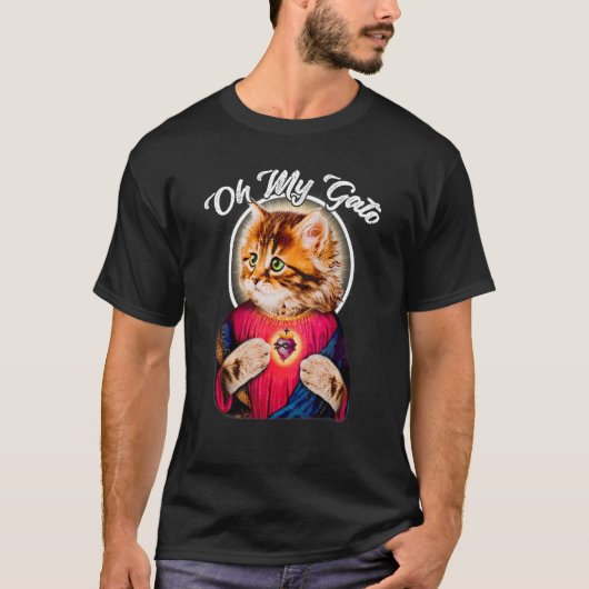 Oh meine Gato Cat Jesus Christlich Cat T-Shirt (Vorderseite)
