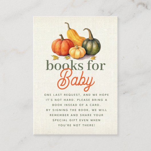 Oh, meine kleinen Kürbisbuchen für Baby Begleitkarte (Vorderseite)