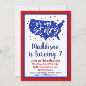 Oh, meine Sterne 4. Juli Geburtstag Einladung (Vorderseite)