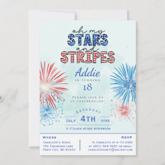 Oh meine US Flagge 4. Juli Party Einladung
