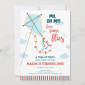 Oh, meine Zeit fliegt Kite Summer Boy ersten Gebur Einladung (Vorderseite)