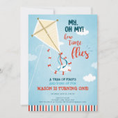 Oh, meine Zeit fliegt Kite Summer Boy ersten Gebur Einladung (Vorderseite)