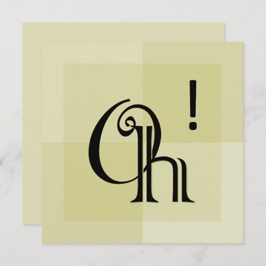 Oh! Moderne expressive Typografie, Jeder Anlass (Vorne/Hinten)