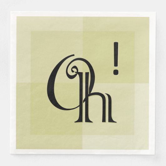 Oh! Moderne gelbe Kunstwerke, überraschende Feiern Serviette (Vorderseite)