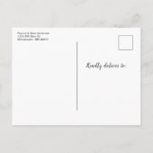 Oh! Moderne Skript-Baby-Jungen-Foto-Geburt Ankündigungspostkarte (Rückseite)