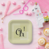 Oh! Moderner expressiver Typografie-Platz Pappteller (Party)