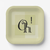 Oh! Moderner expressiver Typografie-Platz Pappteller (Vorderseite)