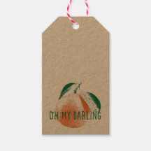 Oh My Darling Clementine Kraft Gift Tags Set von 1