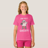 Oh My Ghost! Cute Punning Ghost on Skates T-Shirt (Vorne ganz)