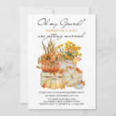 Oh My Gourd Pumpkin Erntedank Engagement Party Einladung (Vorderseite)