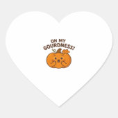 Oh My Gourdness! � Surprised Pumpkin Kawaii Art Cl Herz-Aufkleber (Vorderseite)