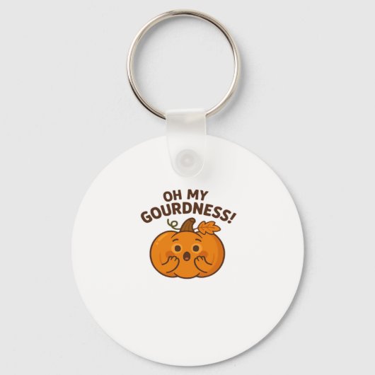 Oh My Gourdness! � Surprised Pumpkin Kawaii Art Cl Schlüsselanhänger (Vorderseite)