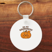 Oh My Gourdness! � Surprised Pumpkin Kawaii Art Cl Schlüsselanhänger (Vorderseite)