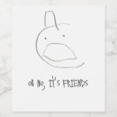 "Oh nein, es sind Freunde" Weinetikett (Einzelnes Label)