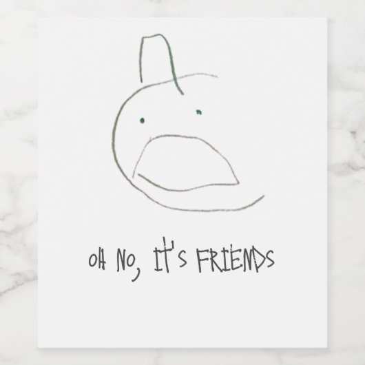 "Oh nein, es sind Freunde" Weinetikett (Einzelnes Label)