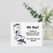 Oh nein, ich habe Ihre Valentine Postkarte vergess (Stehend Vorderseite)