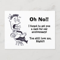 Oh nein, ich habe unsere Jubiläumspostkarte verges