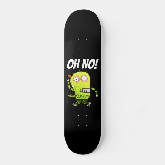 OH NEIN! PANIC GREEN MONSTER FUNNY Skateboard Deck (Vorderseite)