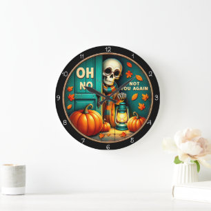 Oh Nein, schon wieder Halloween Große Wanduhr