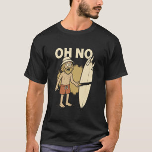 Oh Nein Surfer mit kaputtem Surfbrett Retro Lustig T-Shirt