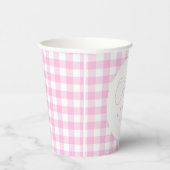Oh, niedliche Rosa Gingham personalisierte Babydus Pappbecher (Rechts)