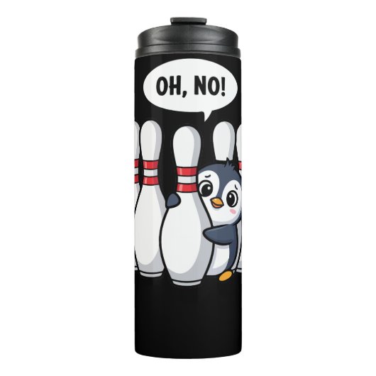 Oh No Pinguin Bowling Graphic Thermosbecher (Vorderseite)