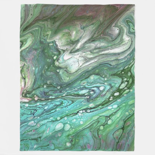Oh Oh 2 Cool Grüner Abstrakt Wurfdecke Fleecedecke (Vorderseite)