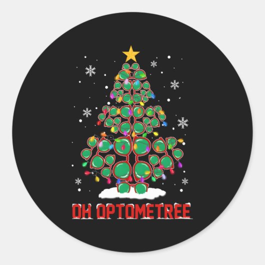 Oh Optometree Fun Optician Brillen Tree Runder Aufkleber (Vorderseite)