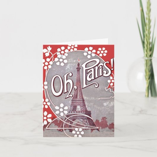 Oh Paris Eiffel Tower Note Card Karte (Vorderseite)