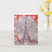 Oh Paris Eiffel Tower Note Card Karte (Gelbe Blume)