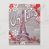 Oh Paris Eiffel Tower Postcard Postkarte (Vorderseite)