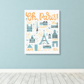Oh, Paris! | Städtische Typografie Leinwanddruck (Insitu (Holzboden))