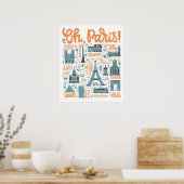 Oh, Paris! | Städtische Typografie Poster (Küche)
