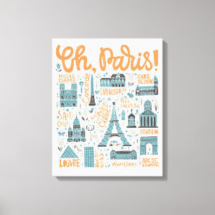 Oh, Paris! Stadttypographie Leinwanddruck