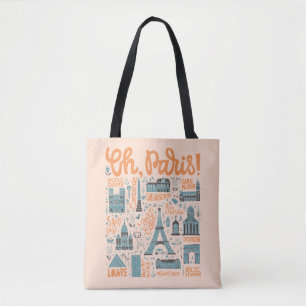 Oh, Paris! Stadttypographie Tasche