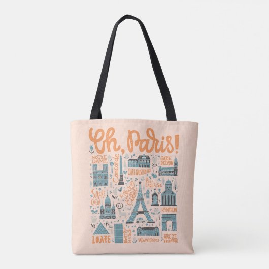 Oh, Paris! | Stadttypographie Tasche (Rückseite)