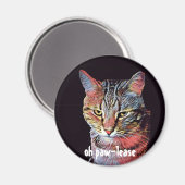 Oh Paw-Lease Cat Magnet (Vorderseite/Rückseite)