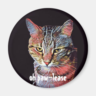 Oh Paw-Lease Cat Magnet