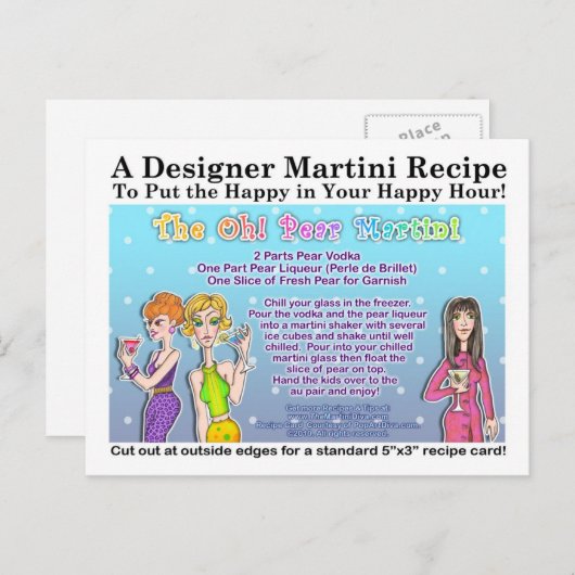 Oh! Pear Martini Rezept Postkarte (Vorne/Hinten)