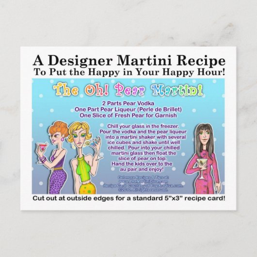 Oh! Pear Martini Rezept Postkarte (Vorderseite)